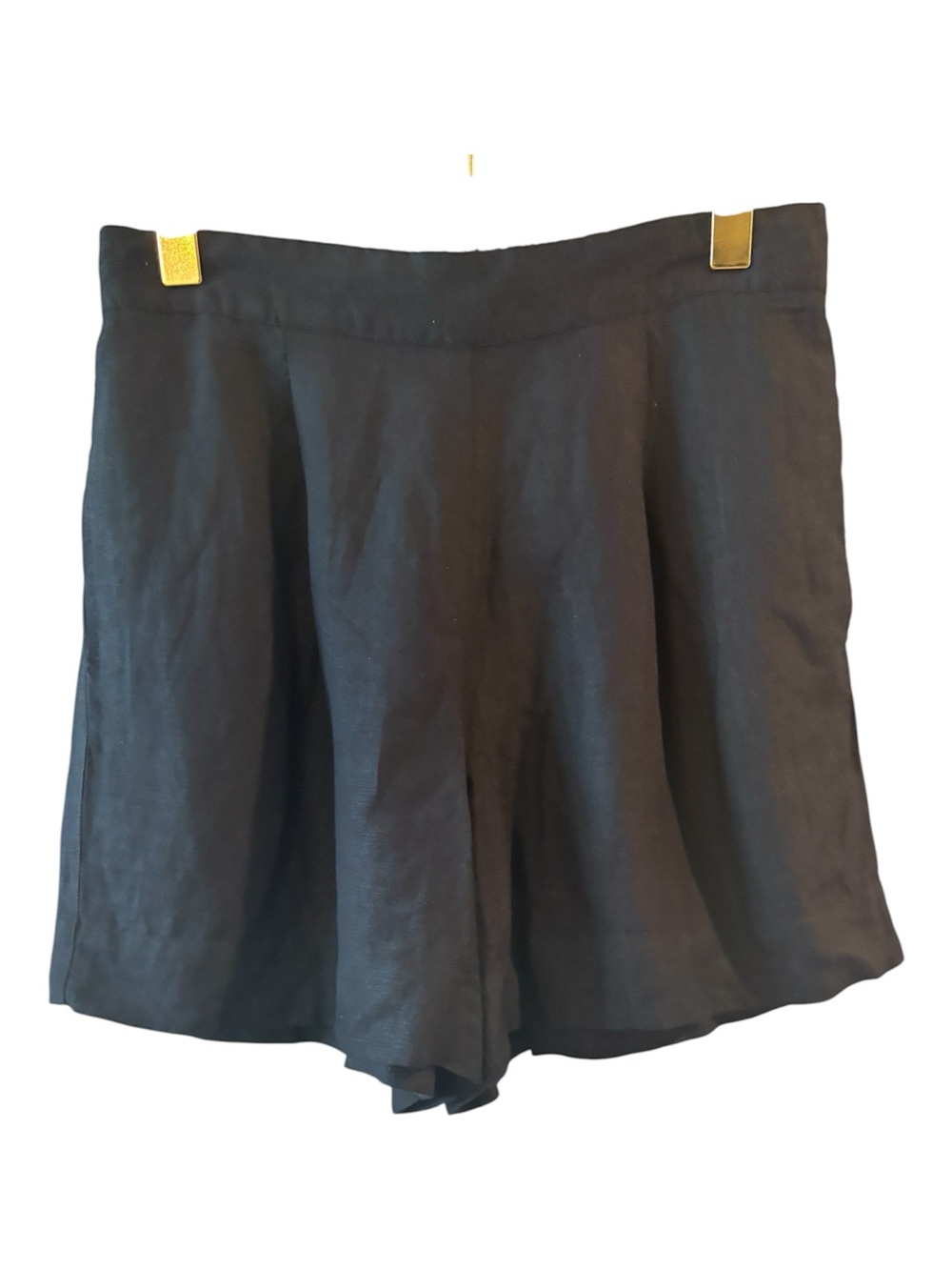 Vintage Boston Proper Black Linen Blend Pull On Shorts Elastic Waist M
